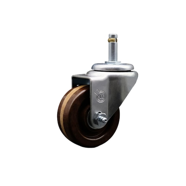 3'' High Temp Phenolic Wheel Swivel 7/16'' Grip Ring Stem Caster